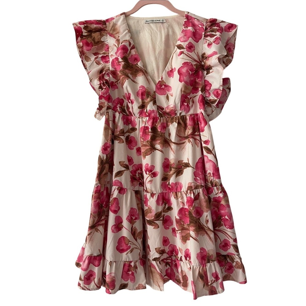 Abercrombie and Fitch Pink Floral Babydoll Dress Small